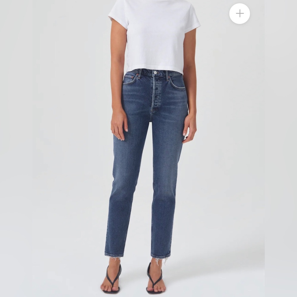 Agolde Riley Long HIGH RISE STRAIGHT (STRETCH) in Cypher size 25
